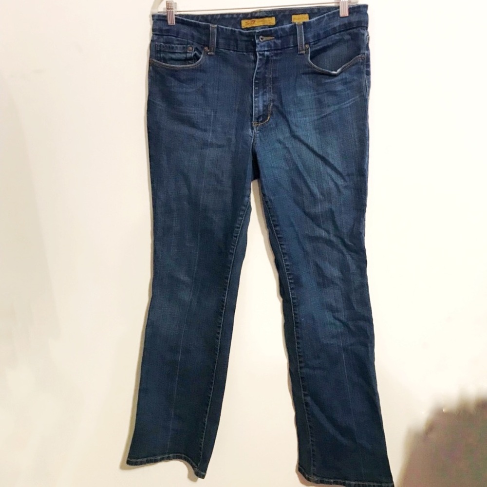 Seven7 Jeans Mediums Wash Bootcut Five Pocket Sz 14 GUC - Missing Button at Fly